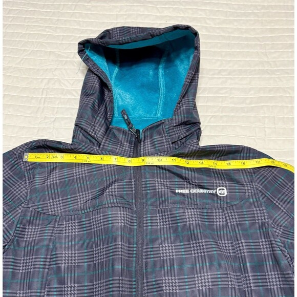 Free Country Women’s Rain Jacket | Teal And Gray Plaid | Women’s Size XL | - Picture 8 of 10